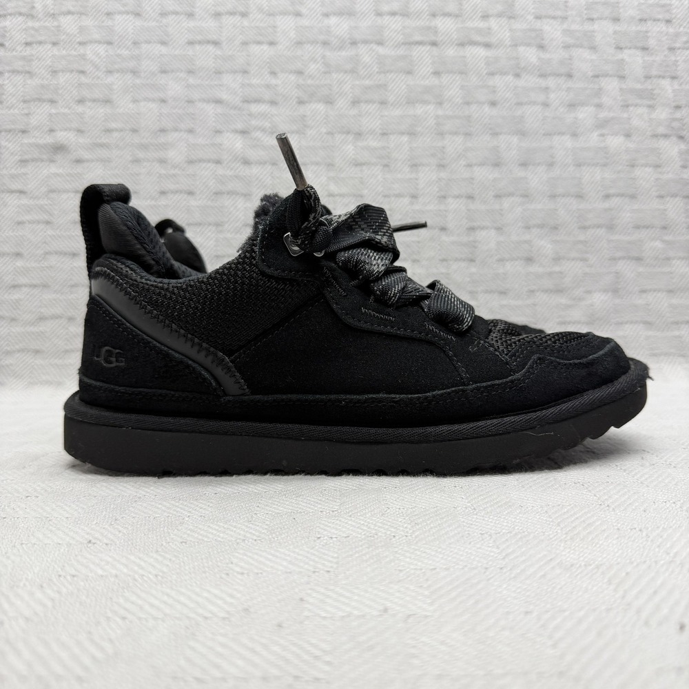 UGG Shoes Kids Size 6 Black Suede Faux Fur Lined Casual 1152410K